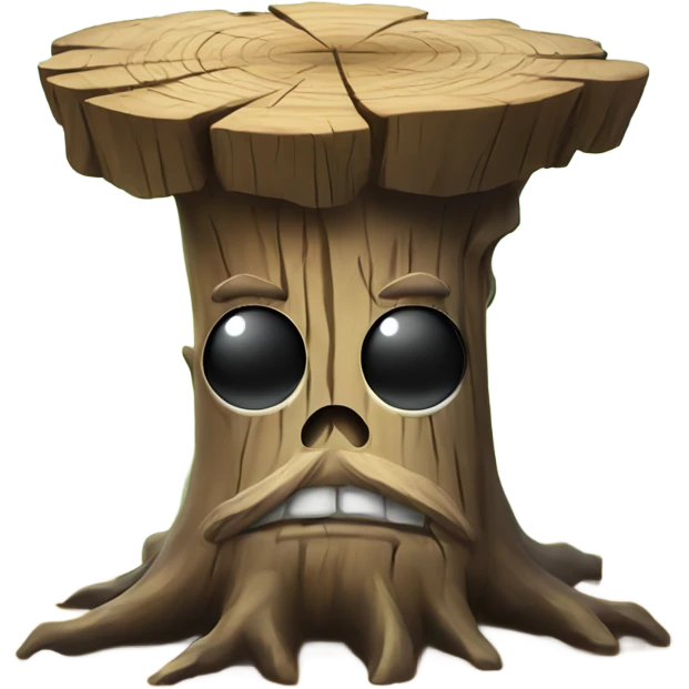 ugly tree stump with a pirate hat emoji