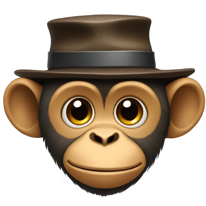 Moneky with hat emoji