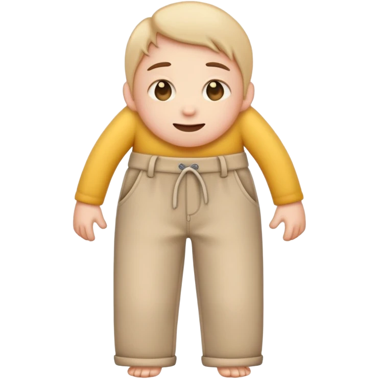 Emoji blushing but its eyes are narrow and is holding pants emoji