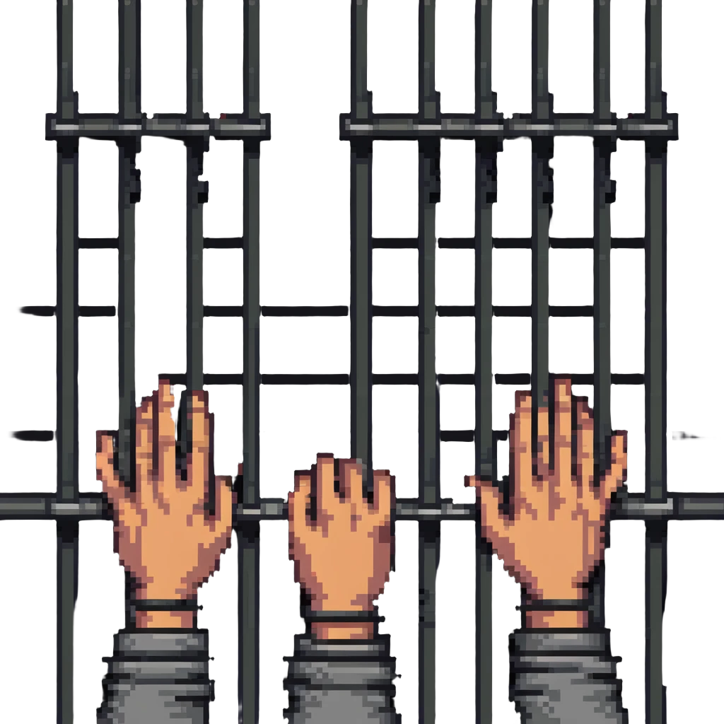 hands gripping prison bars emoji
