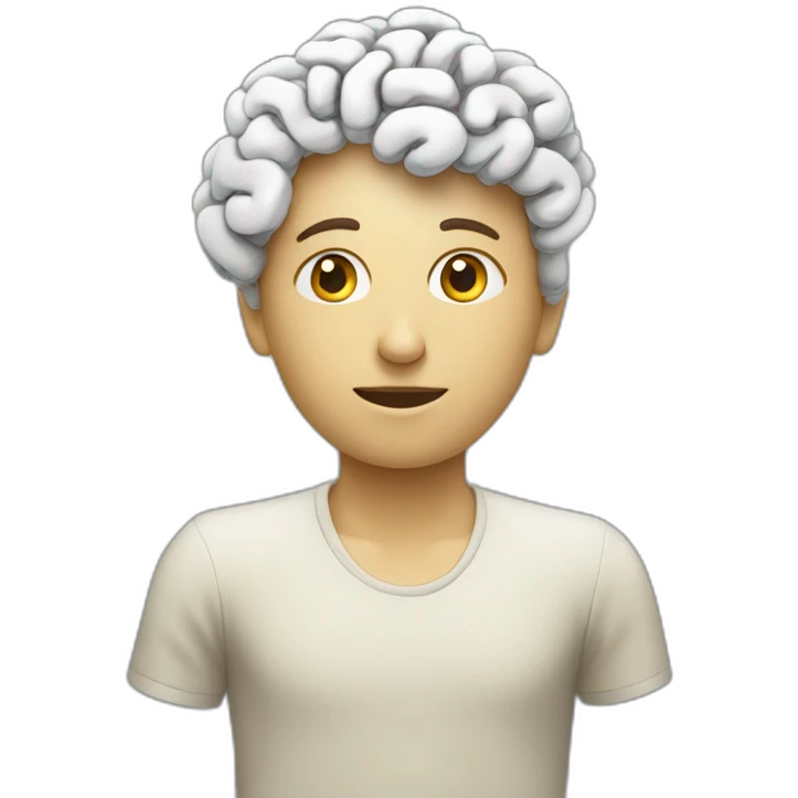 un os humain qui traverse un cerveau emoji
