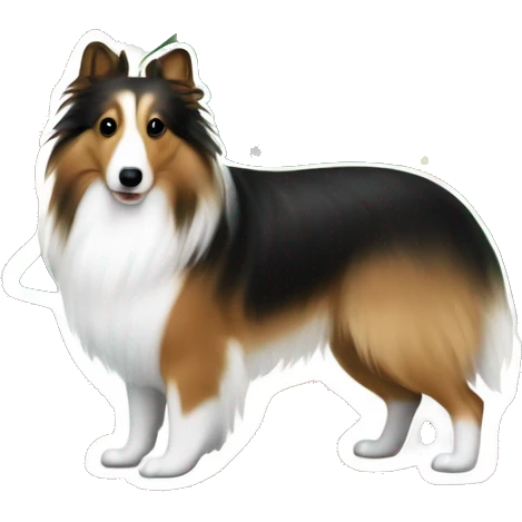 Shetland sheepdog Christmas tree emoji