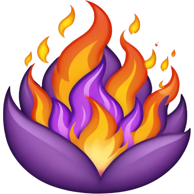 plain purple no orange color fire emoji