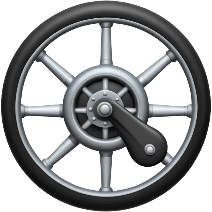 he aircraft's landing gear is one inflated, plump wheel with a strut, black in color, cartoon-style emoji