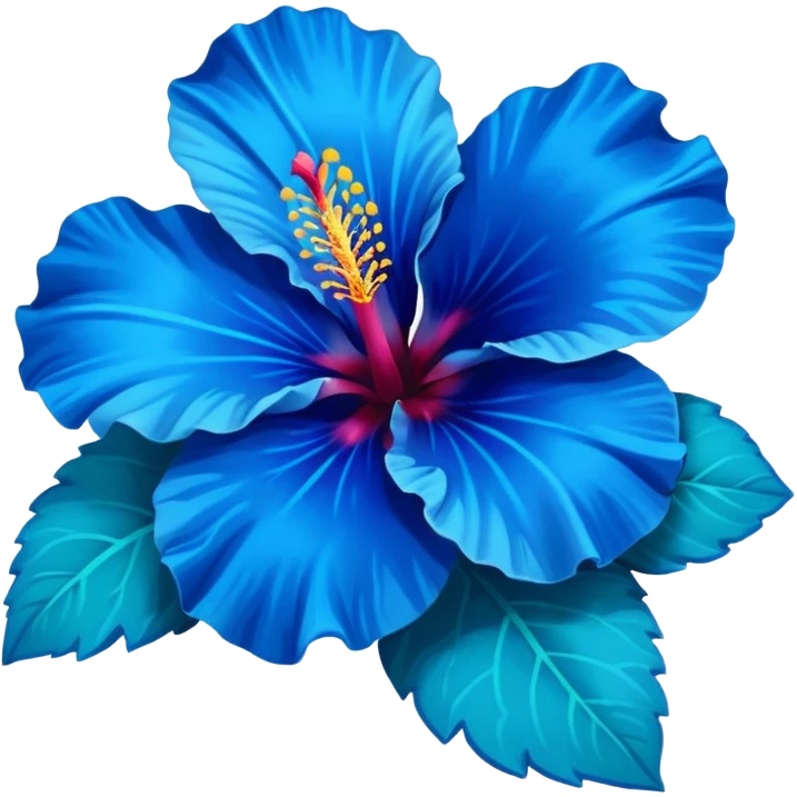 ultramarine hibiscus w cyan center (no yellow) emoji