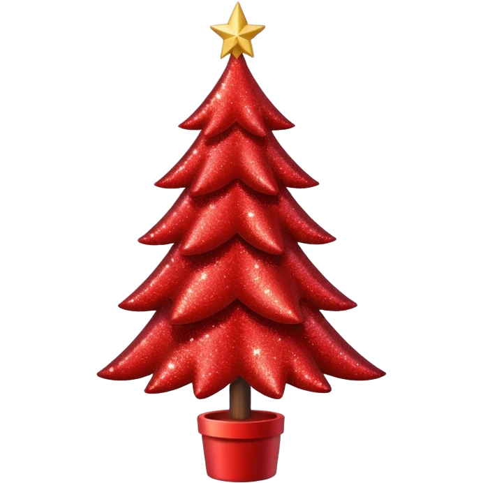 red glitter tree emoji
