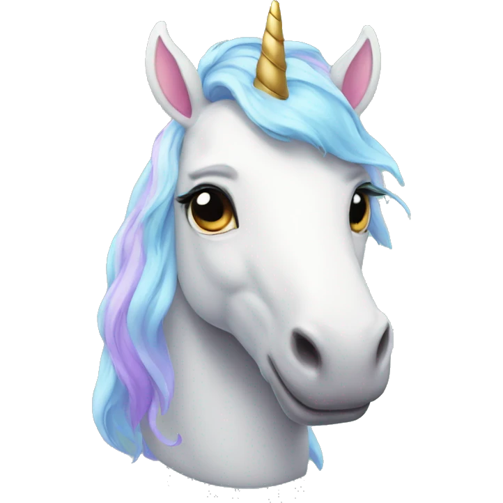 A unicorn with a pout  emoji