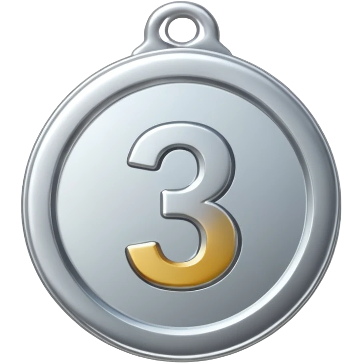 Медаль за 3 место просто цифра 3 без узоров emoji