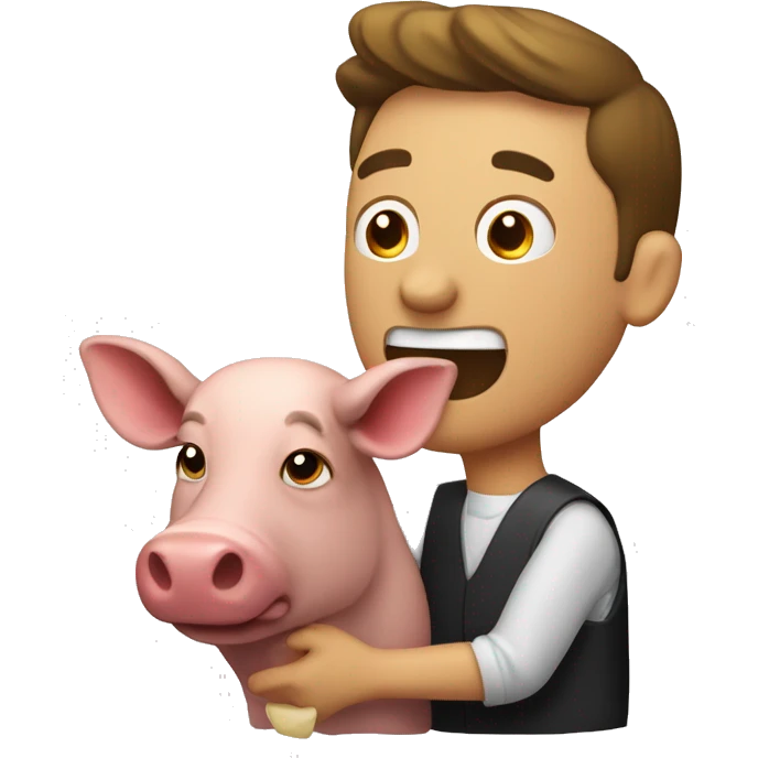 hombre soplando una chuleta de cerdo  emoji