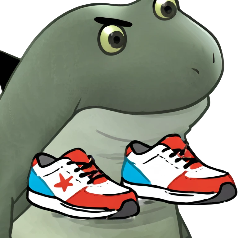 Shark with shoes emoji