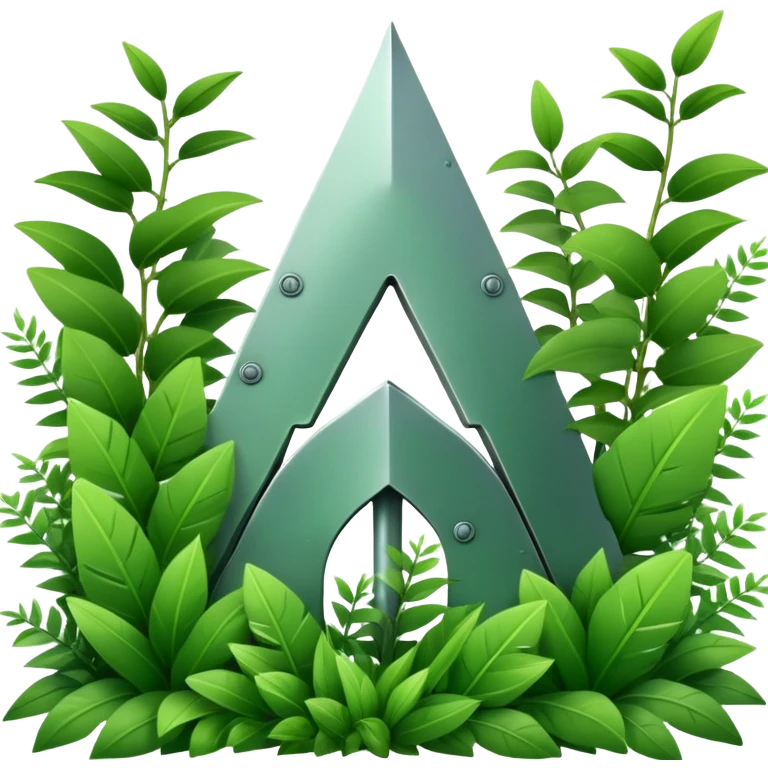 arrow up surrounded by plants emoji
