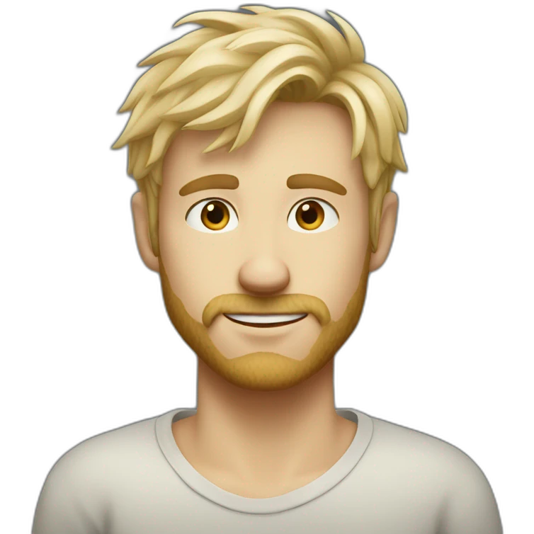 scandinavian guy, scruffy, short blond hair, slim emoji