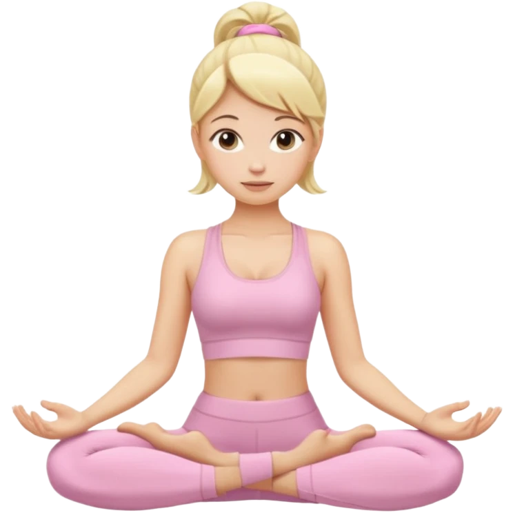Blonde girl with light pink yoga clothes emoji