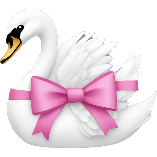 swan with a pink bow emoji