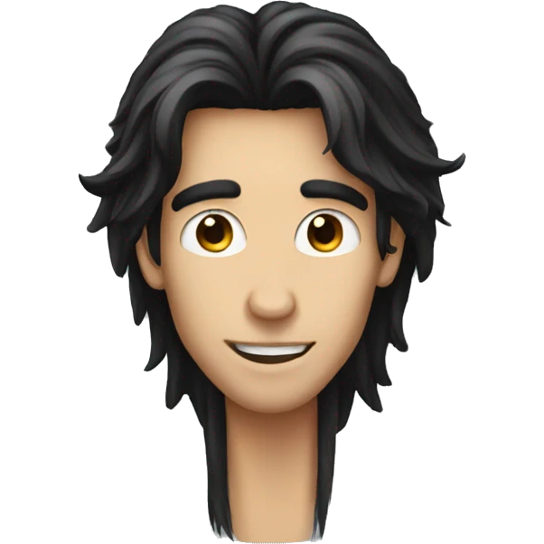 guys with long nose and long black hair emoji