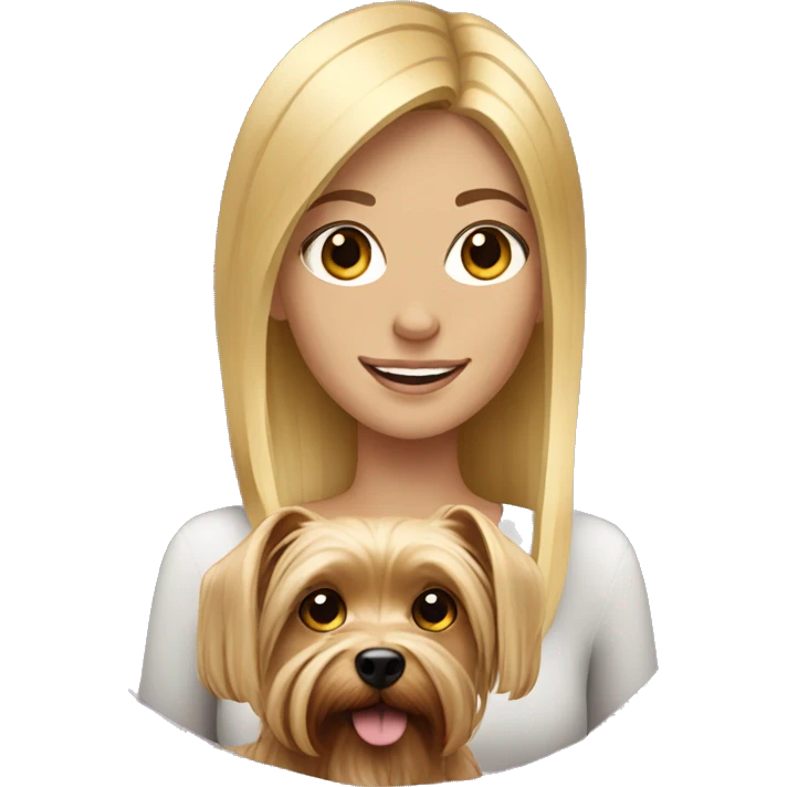 Blonde girl with a yorkshire terrier emoji