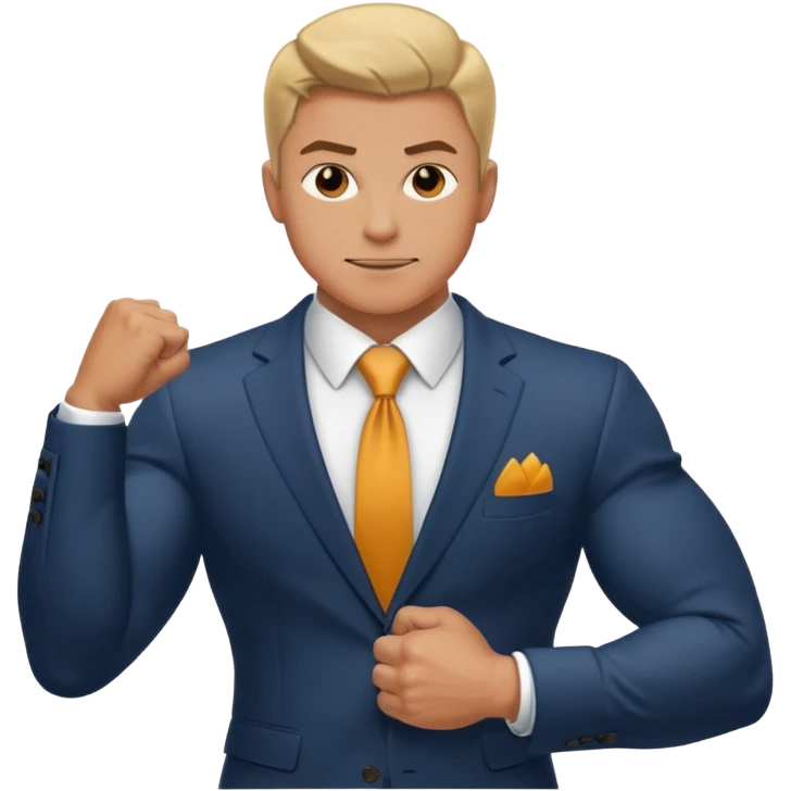 suit character flexed biceps emoji