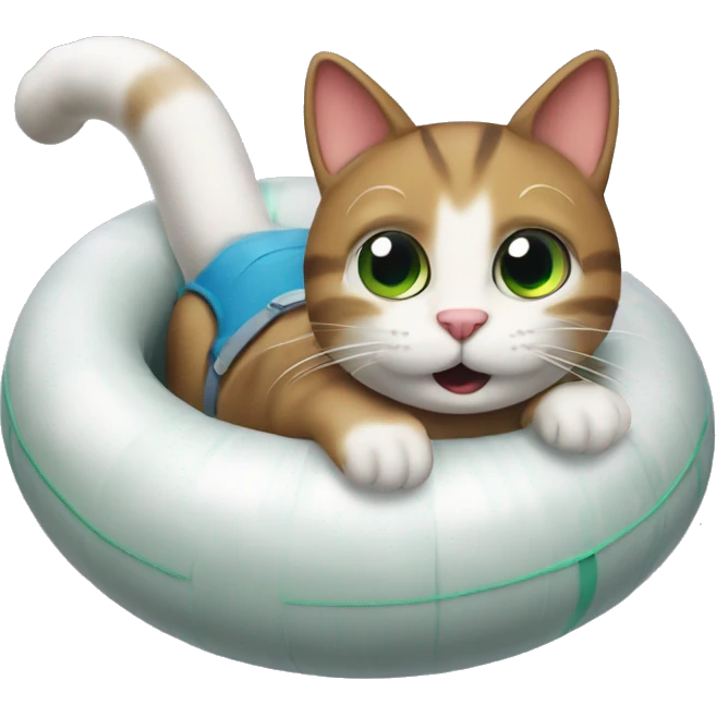 cat going tubing emoji