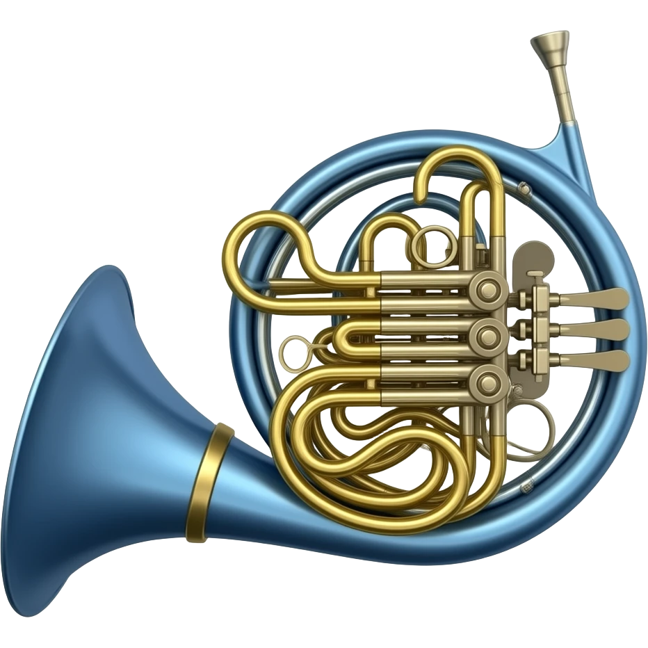 Blue french horn (no gold) emoji