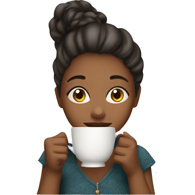 Girl sipping tea emoji