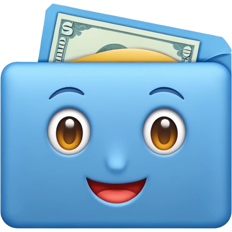 blue single money paper emoji