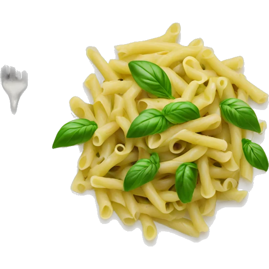 Pasta with basil pesto in a plate  emoji