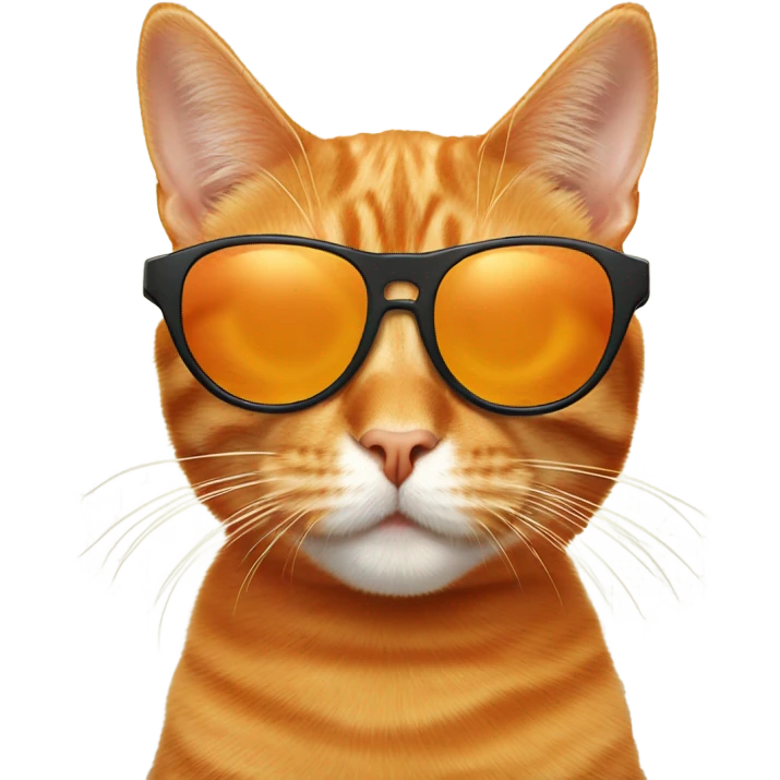 Orange cat with sunglasses  emoji