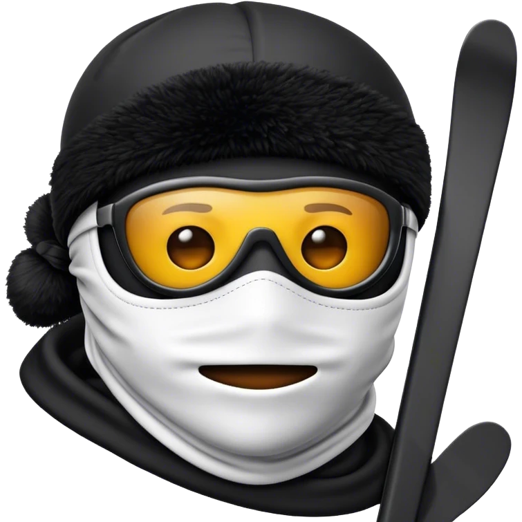 black emoji with ski mask emoji