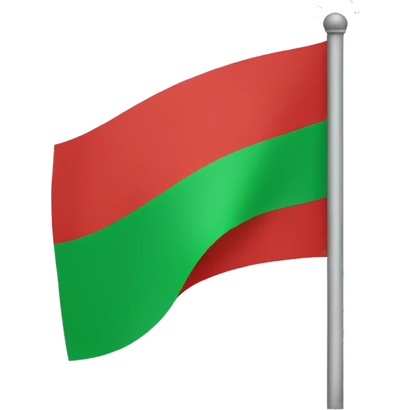 Half green and half red flag emoji