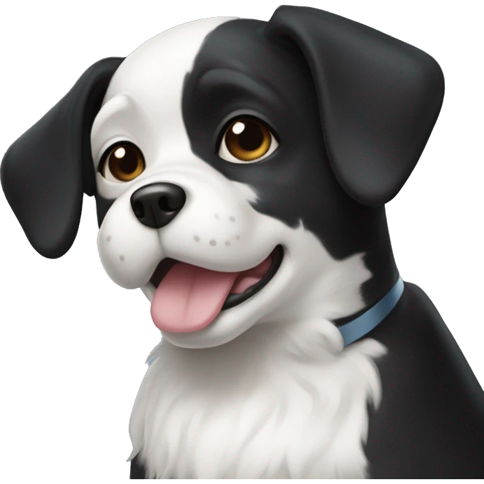 black and white tuxedo dog emoji