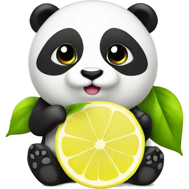 panda with lemon emoji
