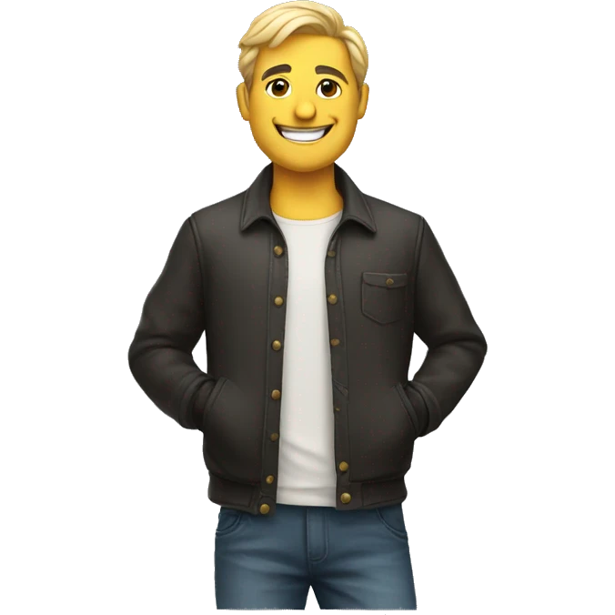 Man wearing a nice outfit smiling  emoji