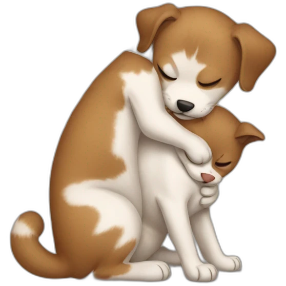 cat-hug-dog emoji