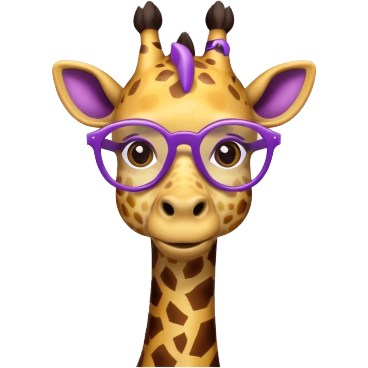 giraffe with purple glasses  emoji