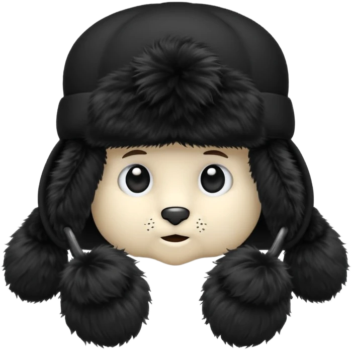 A blank Black ushanka hat emoji