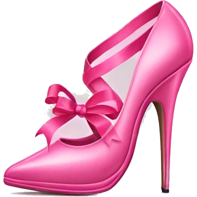 Pink stiletto shoes with ribbons emoji