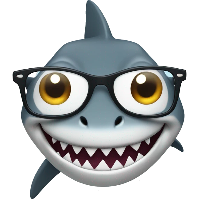 shark with nerd glasses emoji