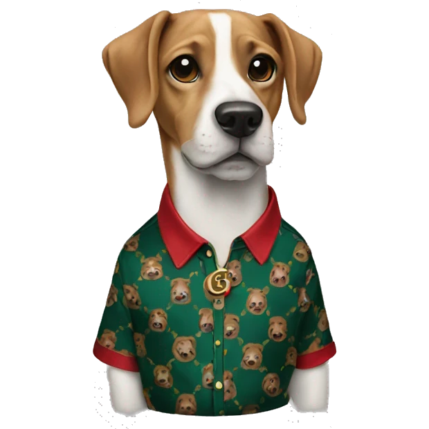 Dog wearing Gucci shirt  emoji