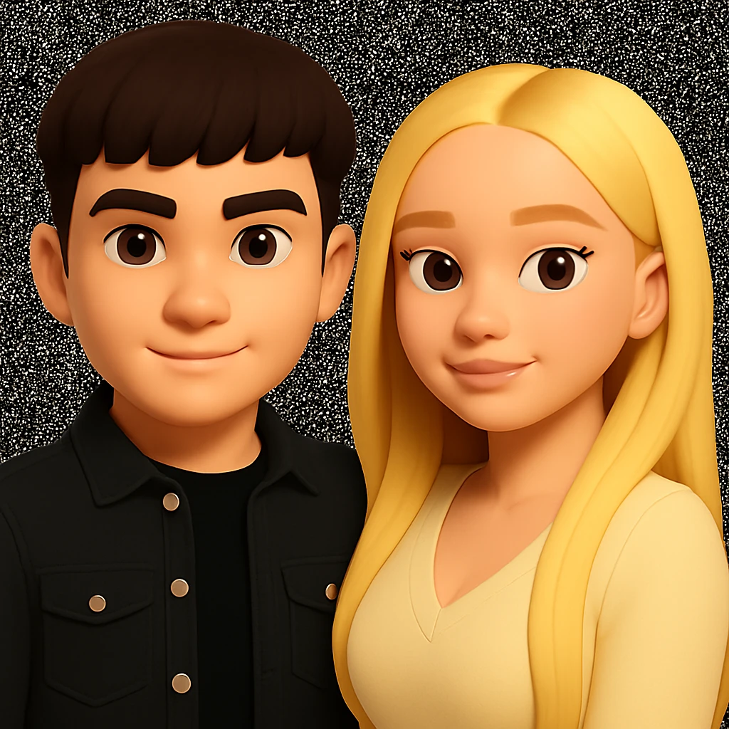 Slightly increase the volume of the upper body of the girl and shift her slightly to the right, preserving the style of the original image. emoji
