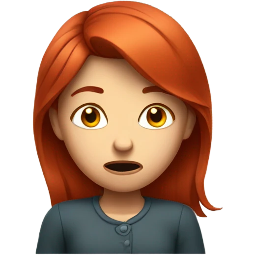 red hair girl disgusted emoji