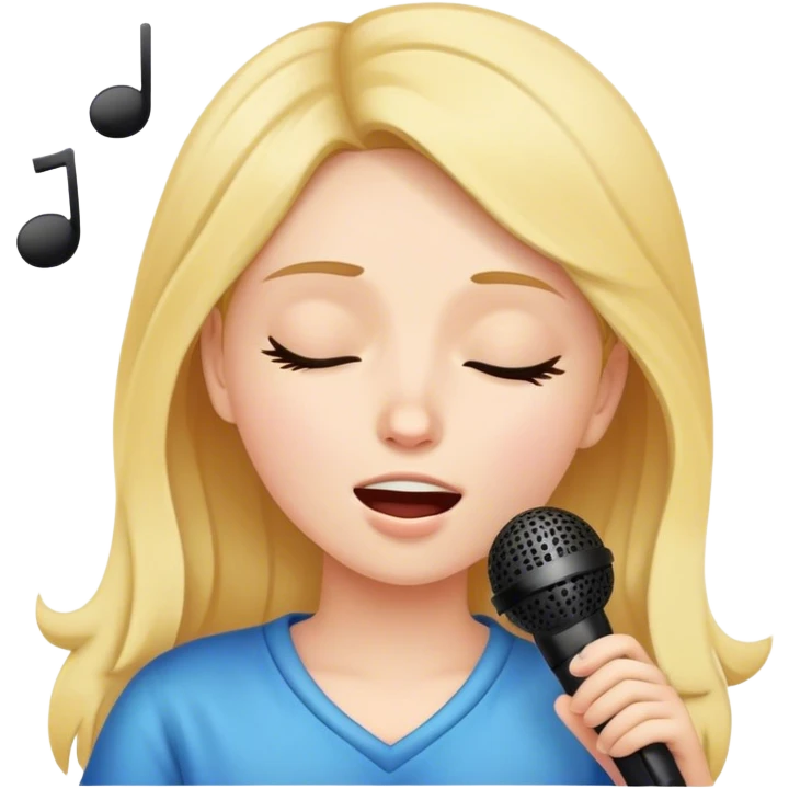 Young Girl singing karaoke in her sleep emoji