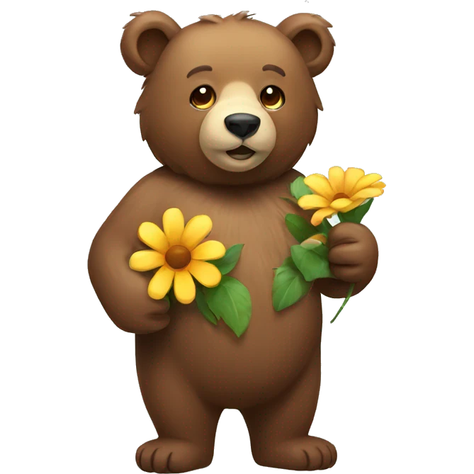 bear with flower emoji