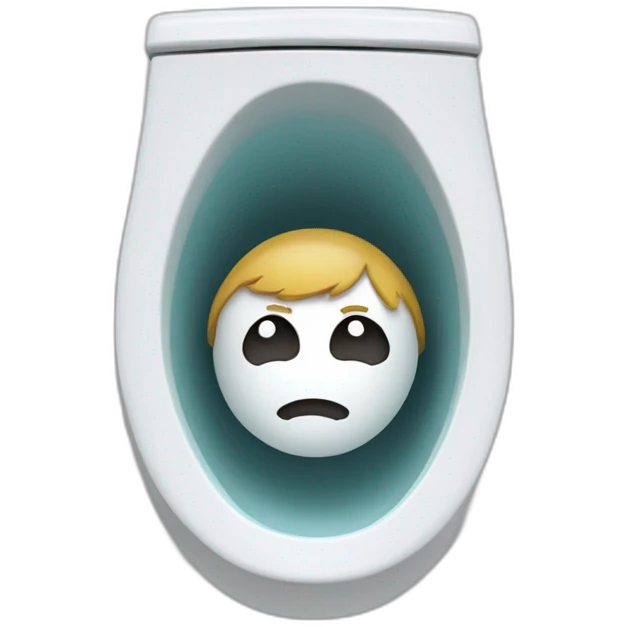 head inside a toilet bowl emoji