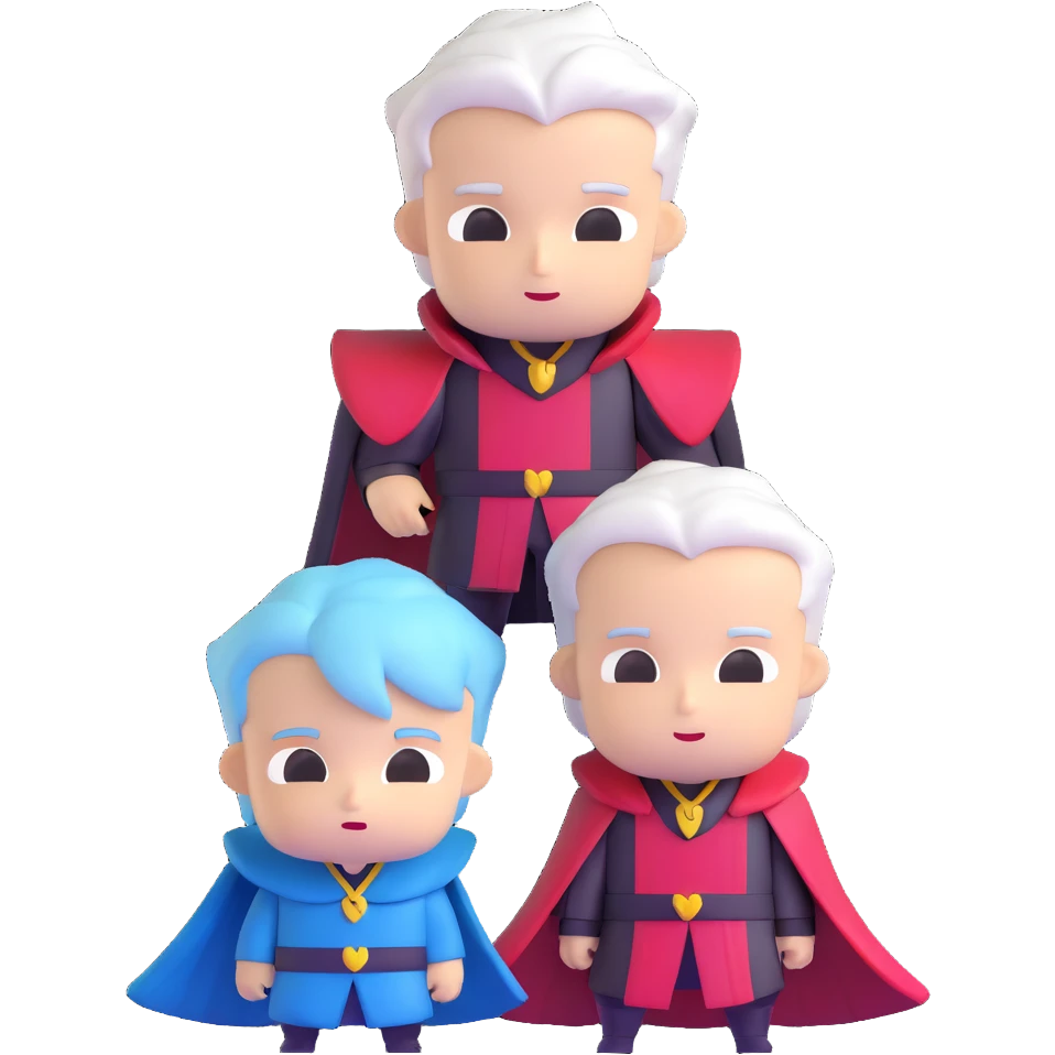 Cute chibi Dante and Vergil from Devil May Cry, big heads, small bodies, childlike proportions emoji
