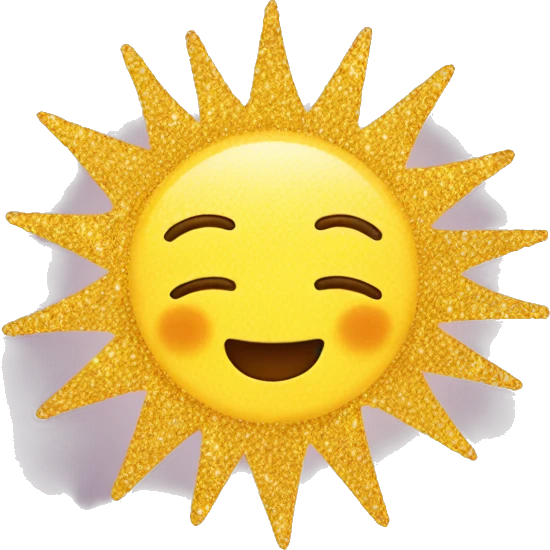 sun emoji glittery emoji