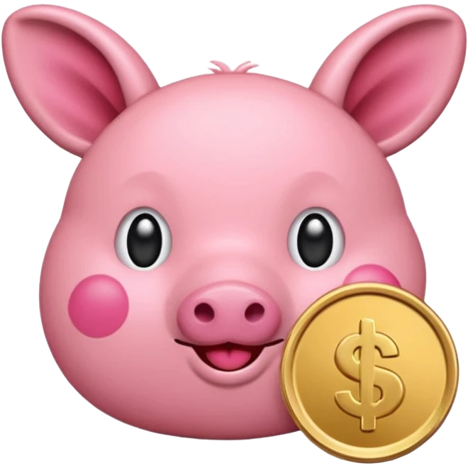 emoji de cochinito mientras se le cae las monedas emoji