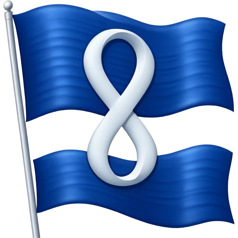 A deep blue flag with a white infinity symbol in the middle emoji