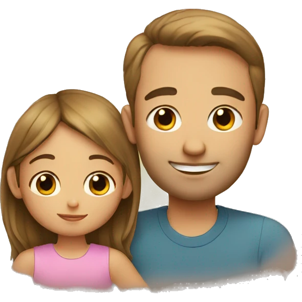 a little girl and her dad emoji