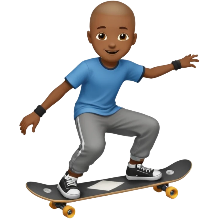 skateboarder black boy mugshot with  emoji