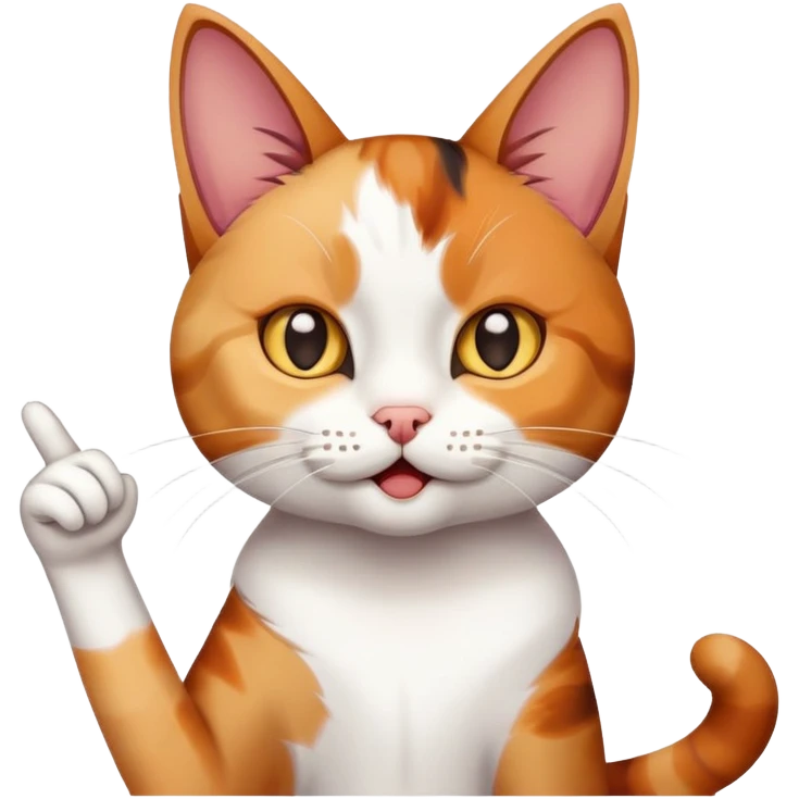 cat listening and poinigjnt to ear  emoji